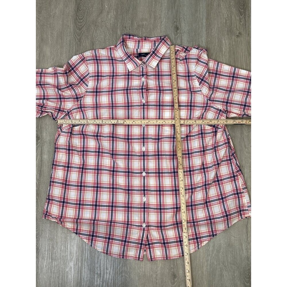 Lands’ End Women’s Plus 18W Plaid‎ Long Sleeve Button Up Shirt - Picture 6 of 11